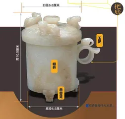 玉雕掠影，青白玉夔凤纹子刚款樽1
