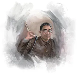 他从东北来