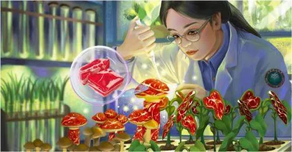 蔬菜上也能“长肉”？科学家用具有天然仿生微结构的植物支架培育人造肉