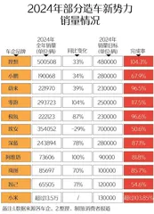 车企2024年销量总结:合资境况艰难,多家新能源车企未完成目标1