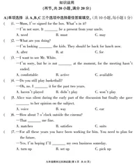 新目标英语九年级期木过关测试题