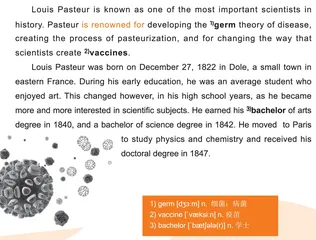Louis Pasteur: Father of Microbiology路易斯·巴斯德：微生物学之父