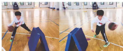 小篮球体前变向换手运球学练策略3