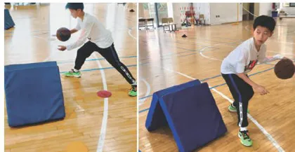 小篮球体前变向换手运球学练策略4
