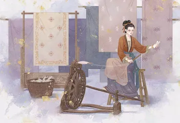 母亲、纺车与月亮