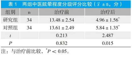 通脉舒络液治疗眩晕病（后循环缺血）气虚血瘀证的临床研究