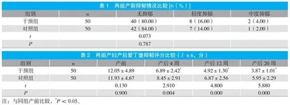 中医干预对产后抑郁状态的影响研究 