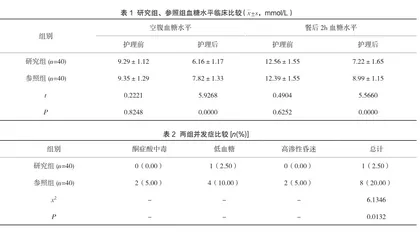 糖尿病护理管理中全程健康教育模式的应用效果分析