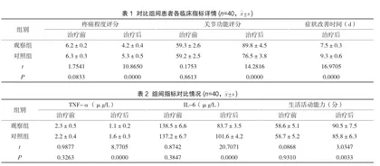 桂枝芍药知母汤联合西药治疗类风湿关节炎疗效分析