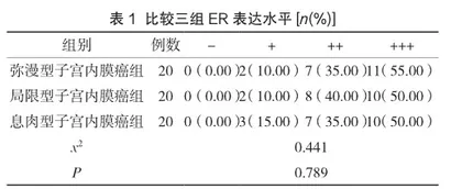 ER、PR和p53在子宫内膜癌患者病理分型中的变化规律分析