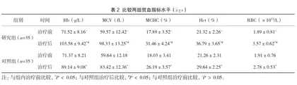 生血宁片与琥珀酸亚铁片在妊娠合并贫血中的治疗效果2