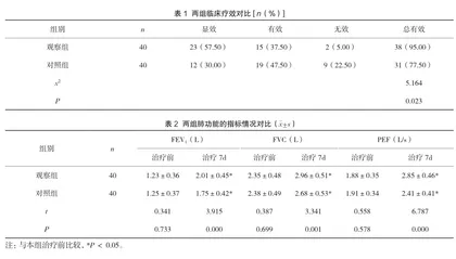 乙酰半胱氨酸结合布地奈德雾化吸入治疗小儿肺炎的临床疗效及对肺功能的影响1