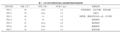 NT超声检查在胎儿早孕期结构畸形筛查中的效果评价