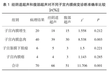 经阴道彩色多普勒超声对子宫内膜病变的临床诊断价值