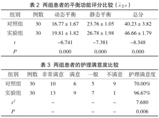 集束化护理对髋关节骨折患者再次跌倒风险和平衡功能的影响2