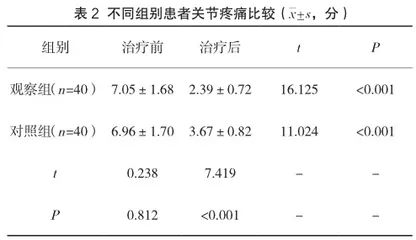 社区老年中晚期膝骨关节病的简易家庭治疗方案及效果2