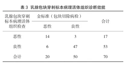 乳腺包块穿刺标本病理活体组织检查与诊断的分析2