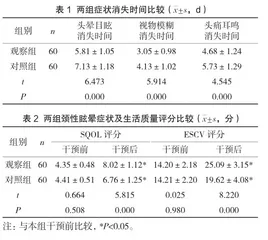 耳穴埋籽联合中医辨证护理在眩晕患者中的应用效果分析