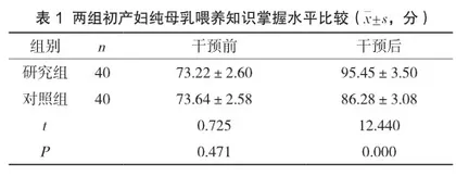 配偶体验式母乳喂养模拟教学对初产妇纯母乳喂养的促进作用研究