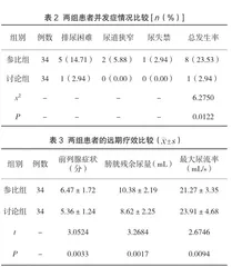 经尿道前列腺剜除术治疗老年前列腺增生的临床分析2