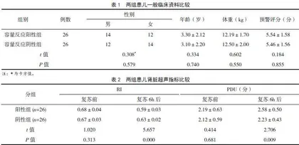 脓毒性休克患儿液体复苏前后肾脏灌注改变的肾脏超声特征