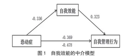 自我效能在老年膝骨性关节炎患者恐动症与自我管理行为间的中介效应