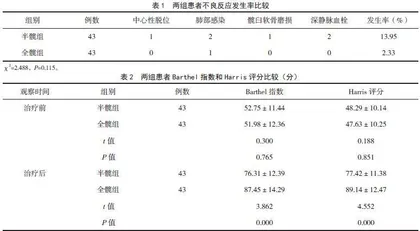 老年股骨颈骨折半髋和全髋关节置换术的效果比较