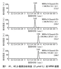 液相色谱高分辨串联质谱法测定奶粉中A2 β  酪蛋白及β酪蛋白与乳清蛋白含量关系的研究
