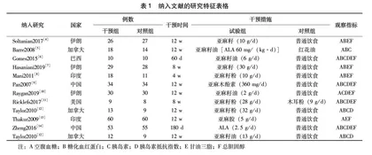 亚麻籽及其功能成分干预2型糖尿病的Meta分析