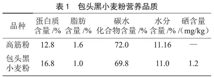 包头黑小麦粉品质研究