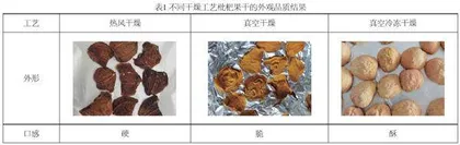 不同干燥工艺枇杷果干的品质比较分析