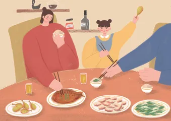 餐桌上的鱼脊骨