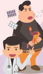 被反流物打败的食管
