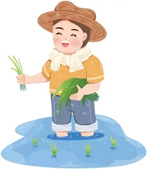 农家五月插秧忙