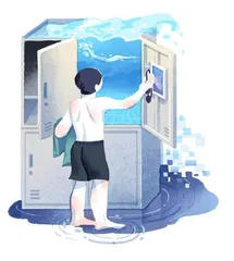 泳池边的倒影