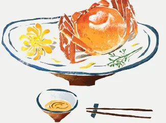月下吃蟹