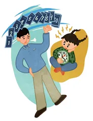 拨动时间指针的小人儿