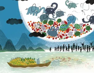 野象跑到月亮上