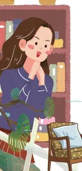 她笑了