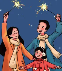 回老家放烟花