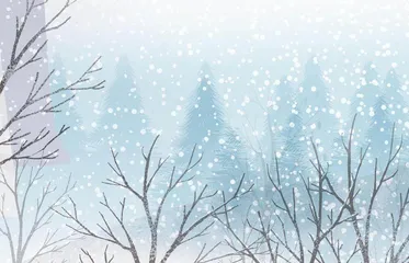 冬天的树林里
