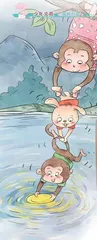 真的，月亮是小猴子捞上来的