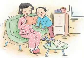 她笑了