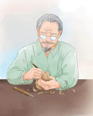 爷爷的木雕