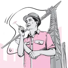 辛苦的建筑工人