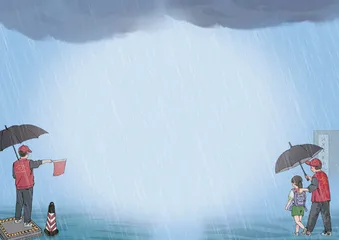 雨中的那抹红