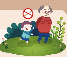 爷爷戒烟了