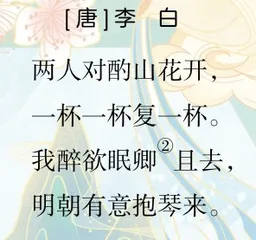 山中与幽人对酌
