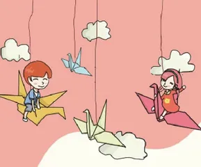 我学会了折千纸鹤