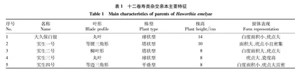 十二卷寿类杂交技术研究
